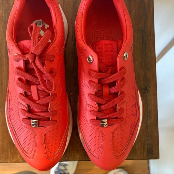 Givenchy Orange Leather Spectre Runner Laced Up Sneakers Size 8 - Picture 9 of 9